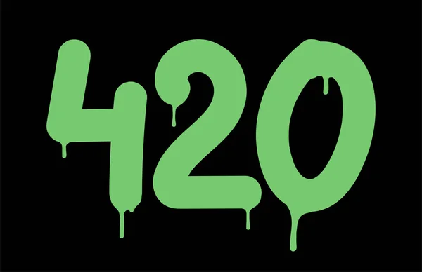 Número de inscrição Tag de 420 Graffiti — Vetor de Stock