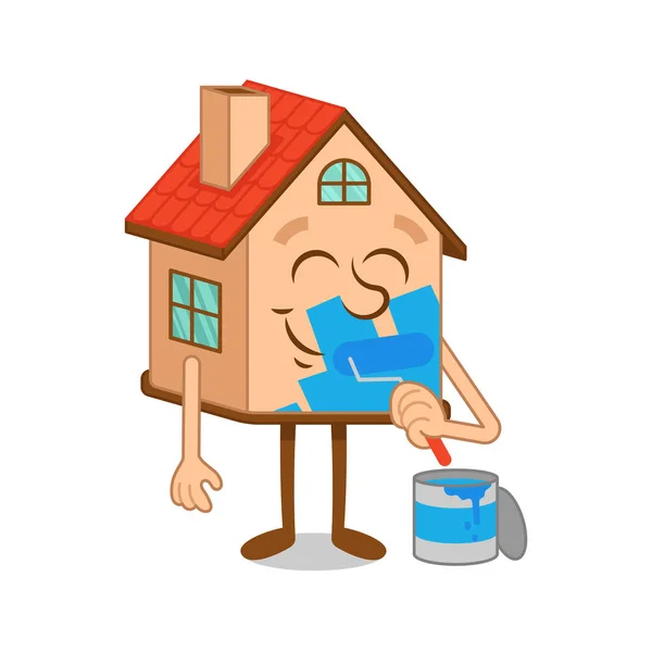 Zeichentrickfigur Hausarbeit — Stockvektor