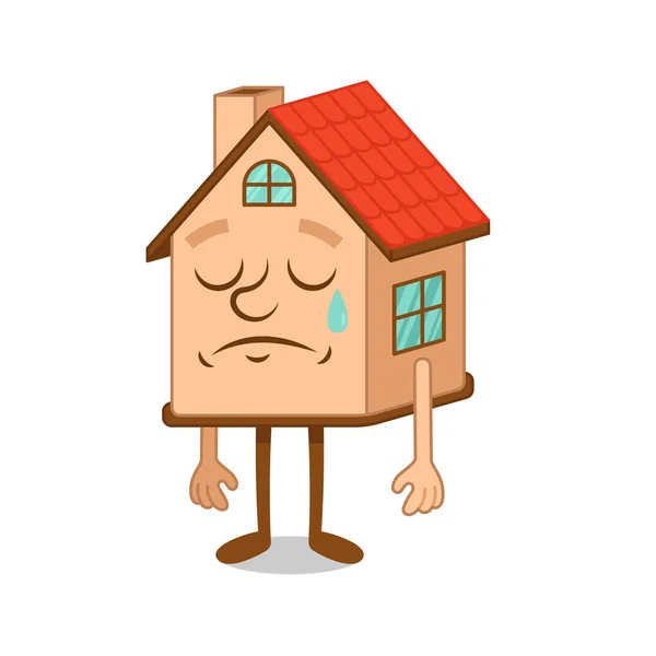 卡通人物悲伤的房子 — 图库矢量图片
