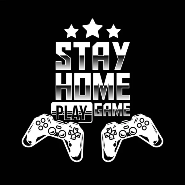 Stay home and play game — Stock Vector