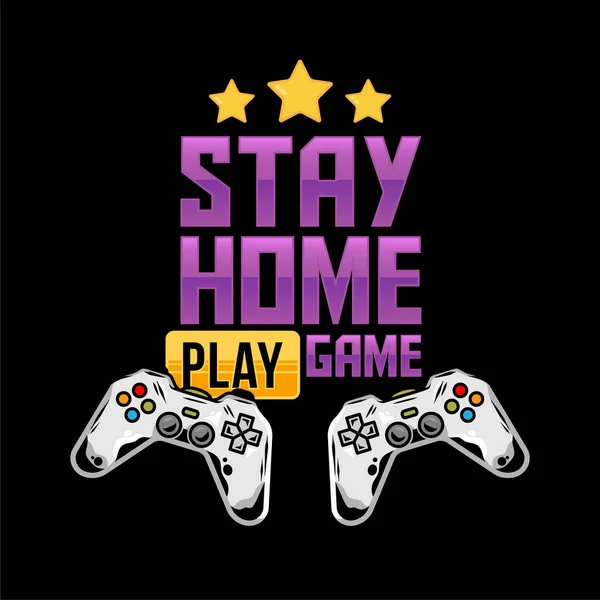 Stay home and play game — Stock Vector