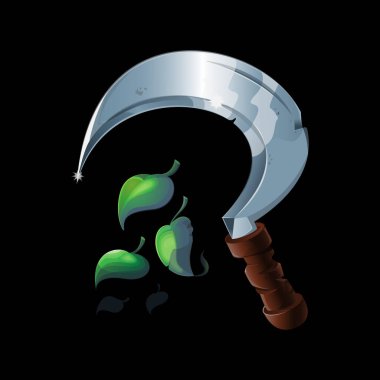 Sihirli eski Druid orak oyun simgesi