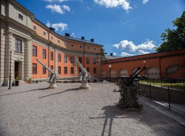 Bir kale Vaxholms kastell, Stockholm Savunma silah. İsveç.