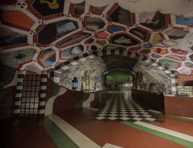 Metro İstasyonu Stockholm. İsveç. 08.11.2015