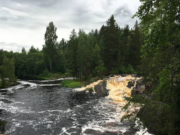 Karelia Nehirler Göller Küçük Şelaleler Pitoresk Ormanlar Karelia Yaz — Stok fotoğraf