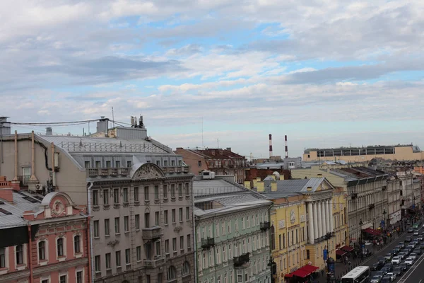 Der Blick Vom Dach Auf Die Gebäude Und Straßen Petersburg — Stockfoto