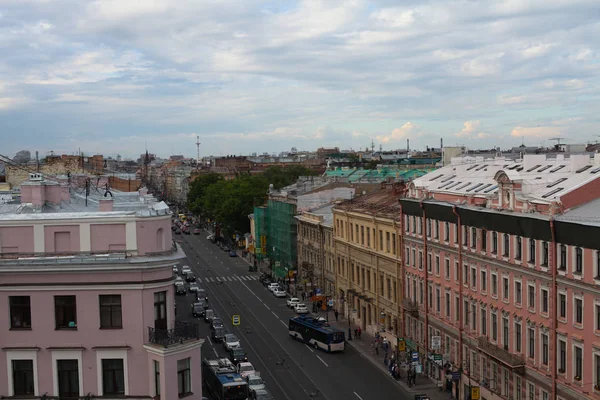 Der Blick Vom Dach Auf Die Gebäude Und Straßen Petersburg — Stockfoto