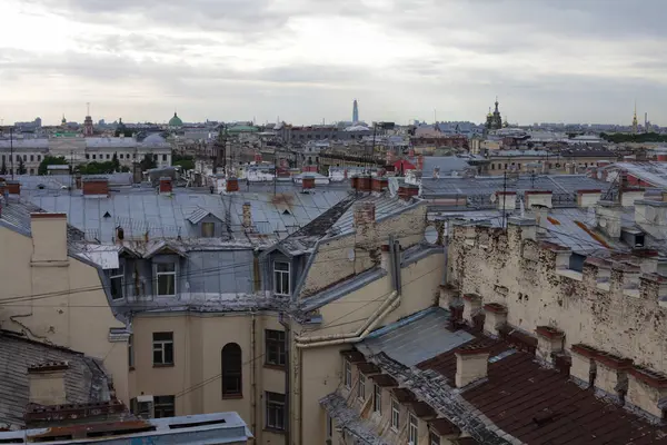 Der Blick Vom Dach Auf Die Gebäude Und Straßen Petersburg — Stockfoto