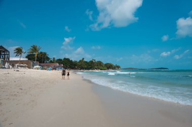 22 Ocak 2020. Koh Samui, Tayland. Chaweng Sahili, deniz ve kum