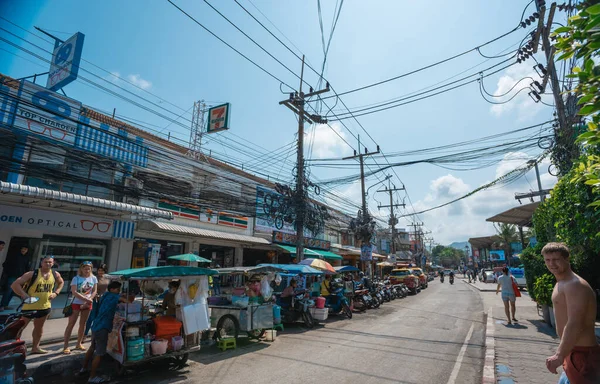 Janvier 2020 Koh Samui Thaïlande Rues Île Résidents Avec Une — Photo