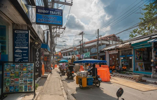 Janvier 2020 Koh Samui Thaïlande Rues Île Résidents Avec Une — Photo