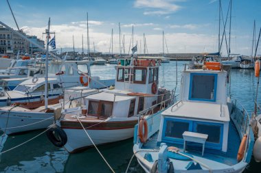 Heraklion, Girit, Yunanistan. 9 Mayıs 2019. Deniz iskelesi.
