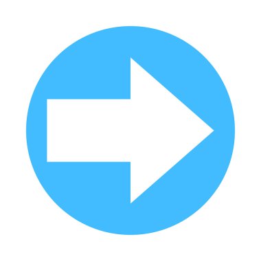 Ok işareti yön simgesini daire düğmesi düz stil