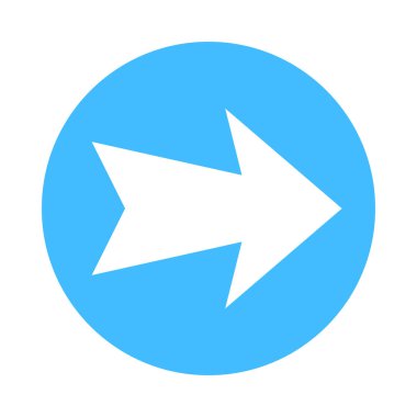 Ok işareti yön simgesini daire düğmesi düz stil