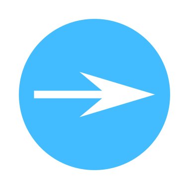 Ok işareti yön simgesini daire düğmesi düz stil