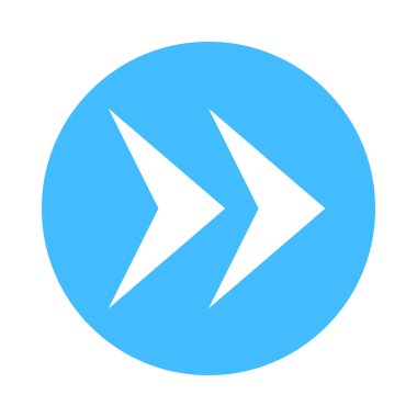 Ok işareti yön simgesini daire düğmesi düz stil