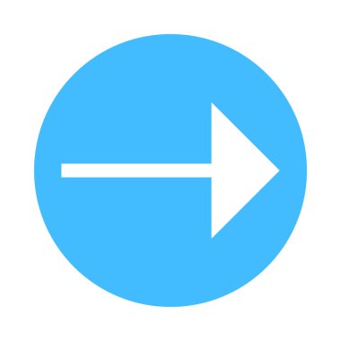 Ok işareti yön simgesini daire düğmesi düz stil