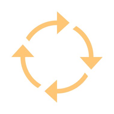 Ok işareti döndürme simgesi yeniden düğmesini yenileme sembolü düz stil