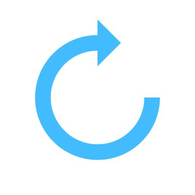 Ok işareti döndürme simgesi yeniden düğmesini yenileme sembolü düz stil