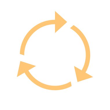 Ok işareti döndürme simgesi yeniden düğmesini yenileme sembolü düz stil