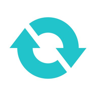 Ok işareti döndürme simgesi yeniden düğmesini yenileme sembolü düz stil