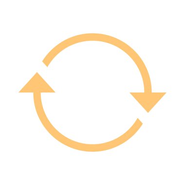 Ok işareti döndürme simgesi yeniden düğmesini yenileme sembolü düz stil