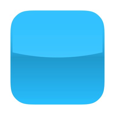 Mavi parlak düğme simgesi boş kare boş şekli