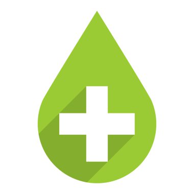 Yeşil simge ilk yardım işareti damla