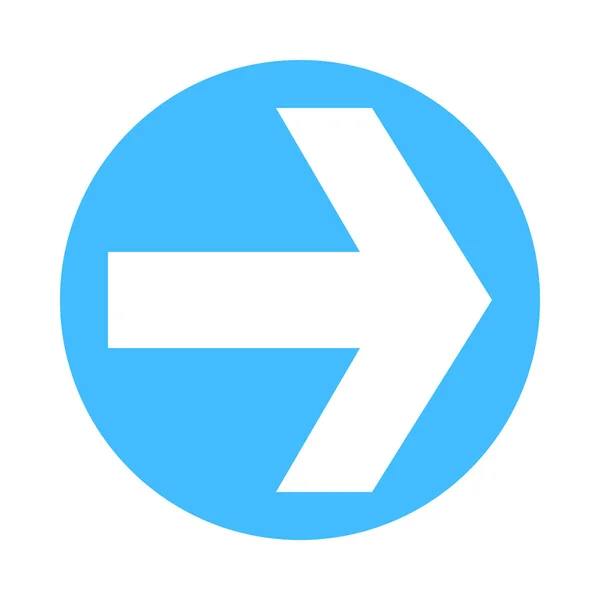 Znak kierunku ikona koło przycisk płaski styl strzałki — Wektor stockowy
