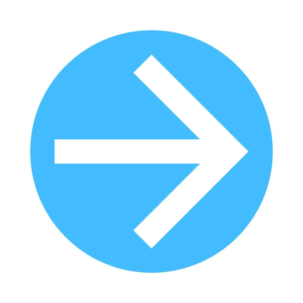 Teken richting pictogram cirkel pijlknop plat — Stockvector