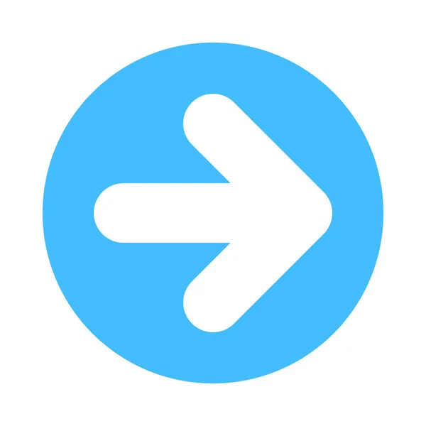 Znaménko směr ikona kruh tlačítko ploché styl šipky — Stockový vektor