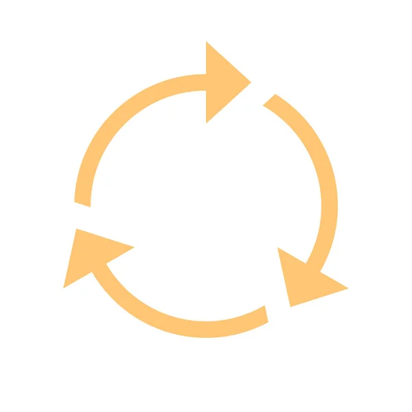 Pijl teken rotatiepictogram reload knop Vernieuwen symbool vlakke stijl — Stockvector
