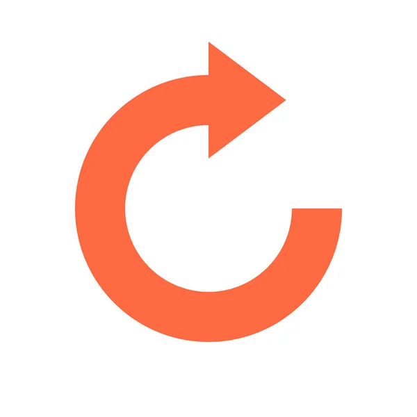 Flecha signo rotación icono recarga botón refrescar símbolo estilo plano — Vector de stock