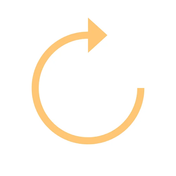 Pijl teken rotatiepictogram reload knop Vernieuwen symbool vlakke stijl — Stockvector