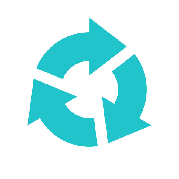 Arrow sign rotation icon reload button refresh symbol flat style