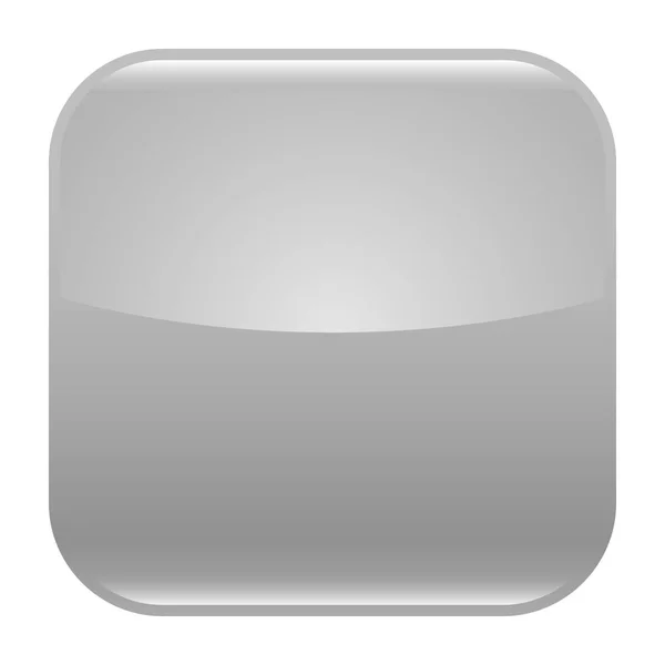 灰色の光沢のあるボタン正方形空の空白のアイコンの形 — ストックベクタ