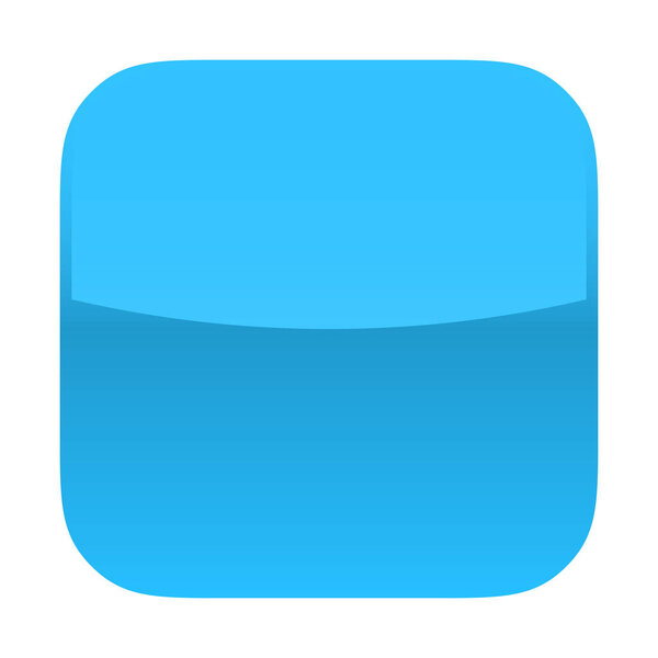 Blue glossy button blank icon square empty shape