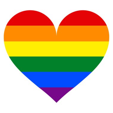 Gökkuşağı bayrağı kalp şeklinde