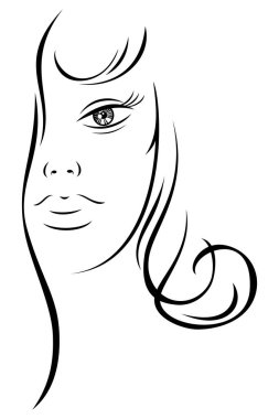 Güzel bir kadın yüzü çizim satırı
