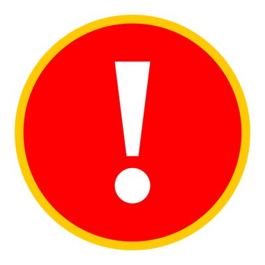 Kırmızı daire ünlem işareti simgesi uyarı işareti dikkat düğmesini