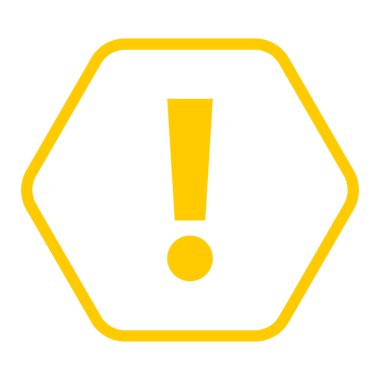 Sarı altıgen ünlem işareti simgesi uyarı işareti dikkat popo