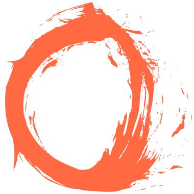 Kırmızı Brushstroke daire şekli