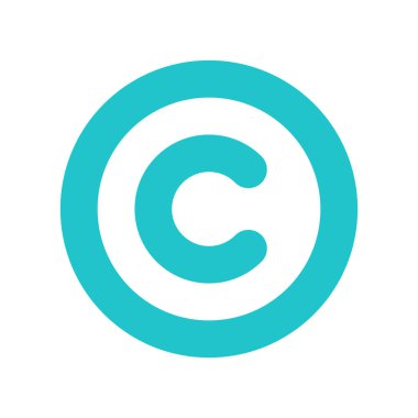 Telif hakkı sembolü işareti düz simgesi