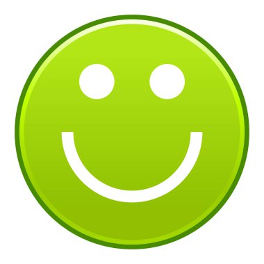 Yeşil gülümseyen yüzü neşeli gülen mutlu ifade