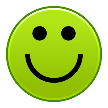 Yeşil gülümseyen yüzü neşeli gülen mutlu ifade