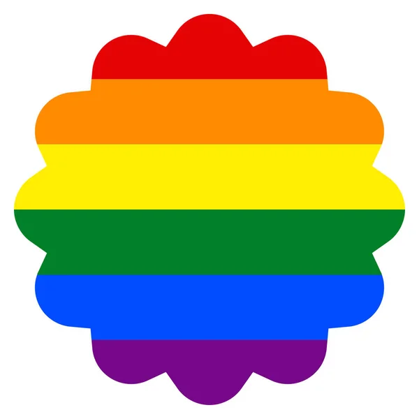Bandera de arco iris en círculo Dodecagonal Shap — Archivo Imágenes Vectoriales
