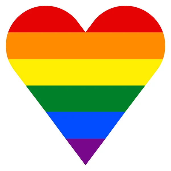 Bandiera arcobaleno a forma di cuore — Vettoriale Stock