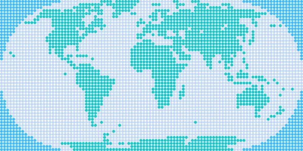 Plochý svět mapa Atlas Dot styl — Stockový vektor