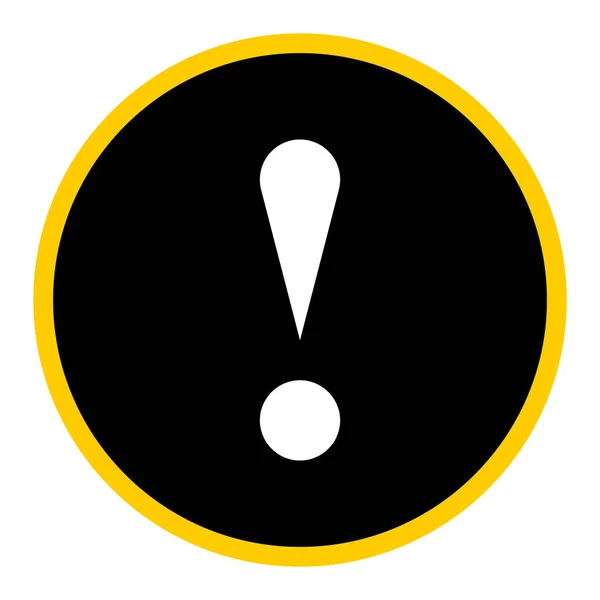 Black circle exclamation mark icon warning sign attention button — Stock Vector