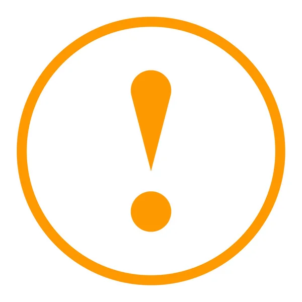 感嘆符アイコン警告記号注意ボタンをオレンジ色の円 — ストックベクタ